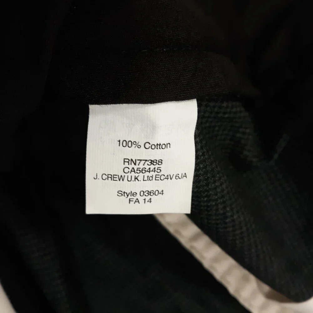 J.CREW Slim Bedford Dress Pants Mens 35 x 32 Black Cotton Tapered NEW‎